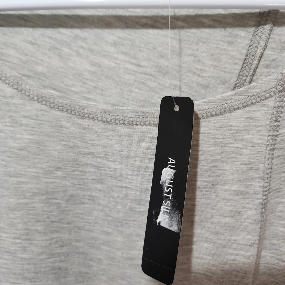 NWT August silk women's small light gray 3/4 sleeve top. - Picture 3 of 5